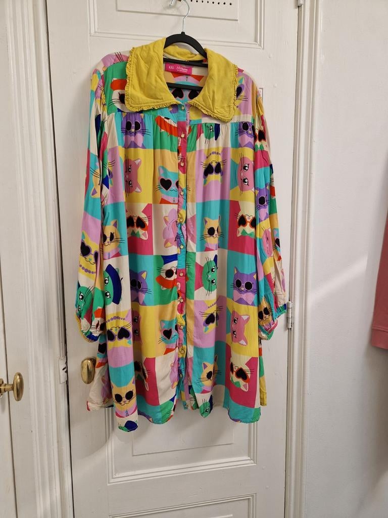 Julyliebe tuniek 4xl met Kattenprint - Draagt Super Luchtig, Overige kleuren, Blouse of Tuniek, Ophalen of Verzenden, Zo goed als nieuw