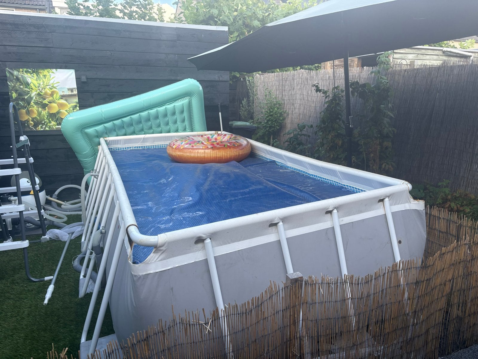 Opzetzwembad rechthoekig 400x200x122, Gebruikt, 200 tot 300 cm, Rechthoekig, Ophalen