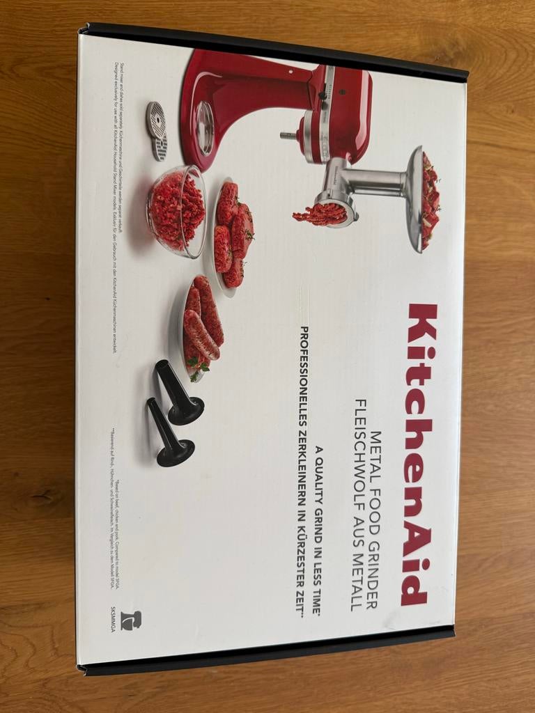 KitchenAid Metalen Food Grinder/Vleesmolen, 4 liter of meer, Verzenden, Gebruikt, 3 snelheden of meer