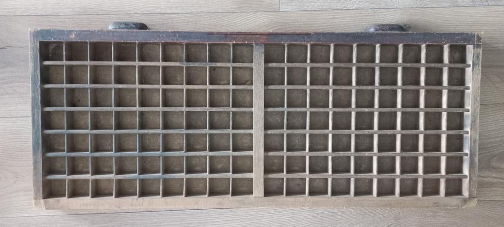 Antieke letterbak, sigarenplank & weefspoel decoratieset, Ophalen of Verzenden