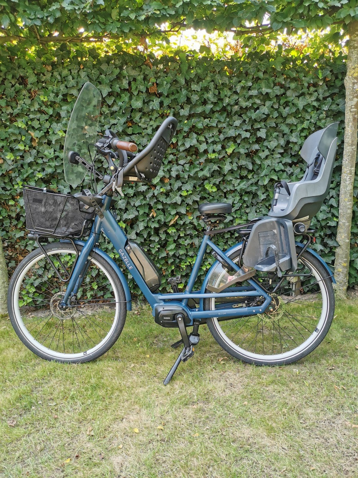Elektrische fiets Gazelle Bloom C7  Blue  met kinderzitjes, Fietsen en Brommers, Fietsen | Dames | Moederfietsen, Ophalen, 2 zitjes
