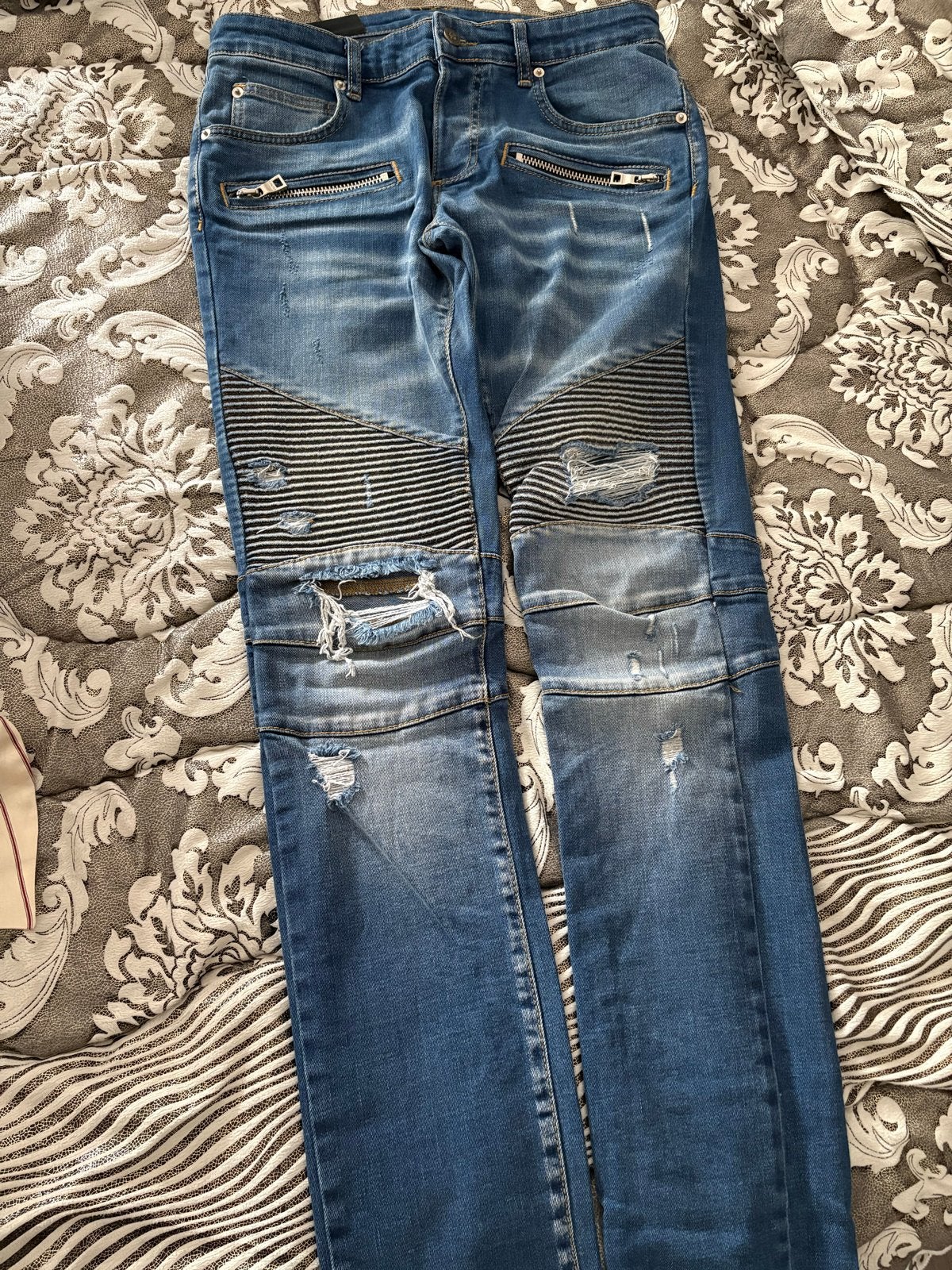 Balmain Jeans - Blauw en Zwart - Maat S, Ophalen of Verzenden, Zo goed als nieuw, Blauw, W32 (confectie 46) of kleiner