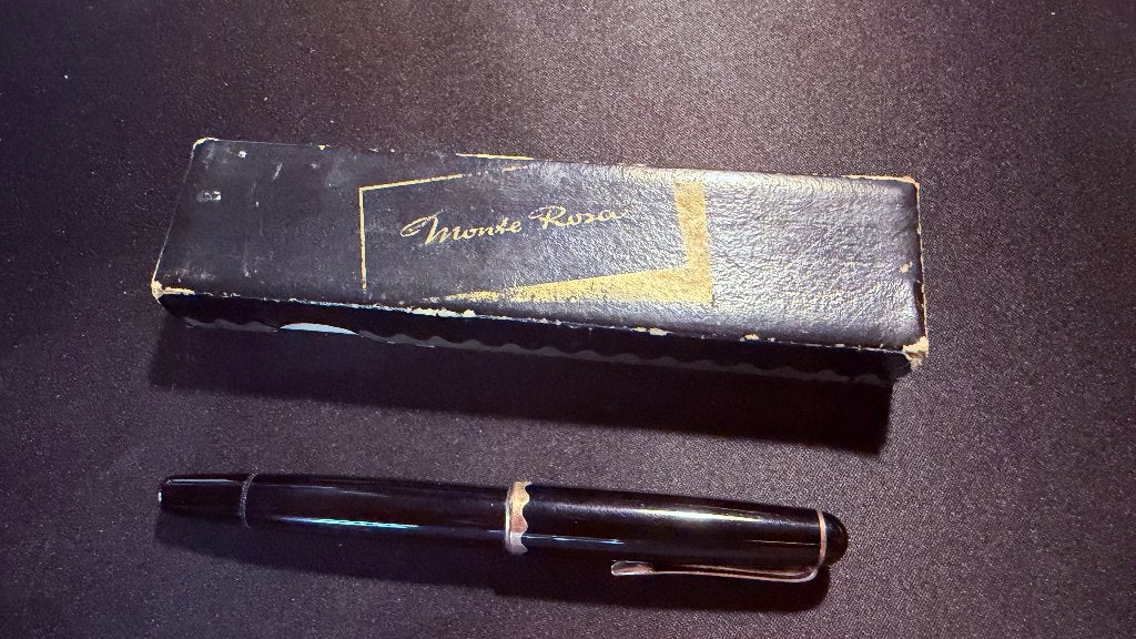 Montblanc Monte Rosa 042 G vulpen – 14K gouden penpunt 1960, Verzamelen, Gebruikt, Verzenden, Met doosje, Vulpen