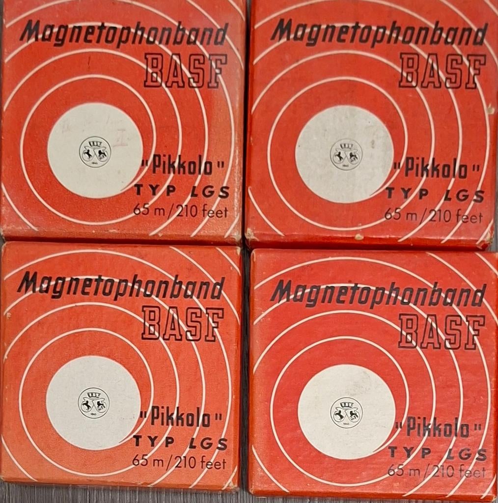 4x BASF Pikolo Magnetofoonband 65m/210ft, Ophalen of Verzenden, Onderdeel, Met banden