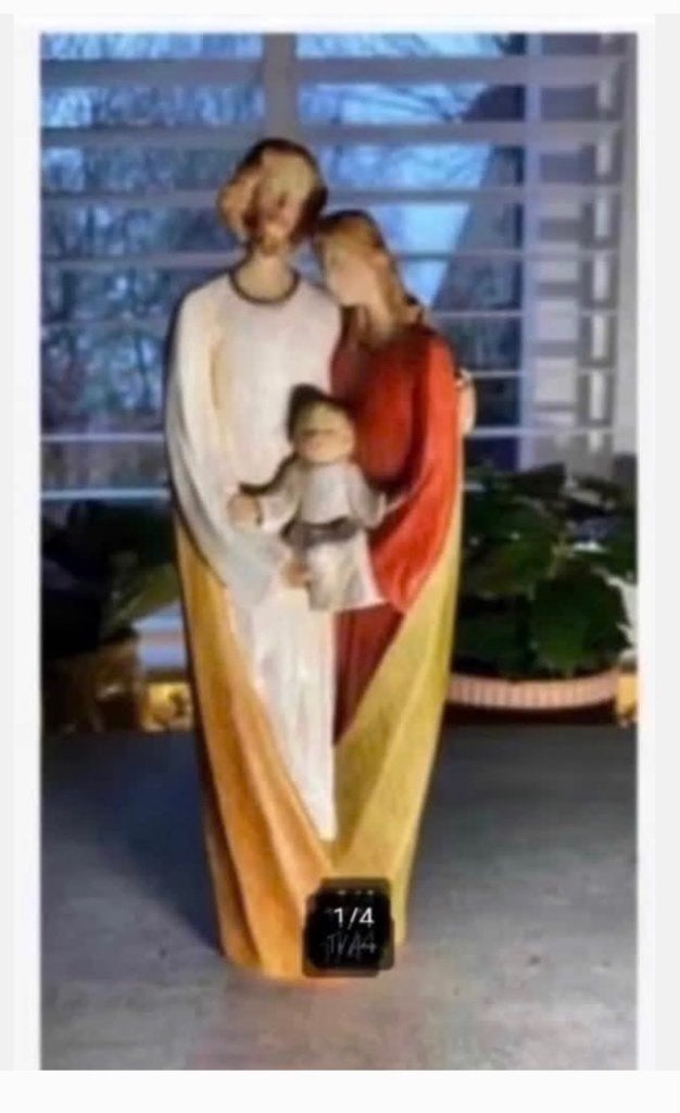 Prachtig vintage beeld Jozef Maria Jezus, 22 cm, Polyresin, Ophalen of Verzenden