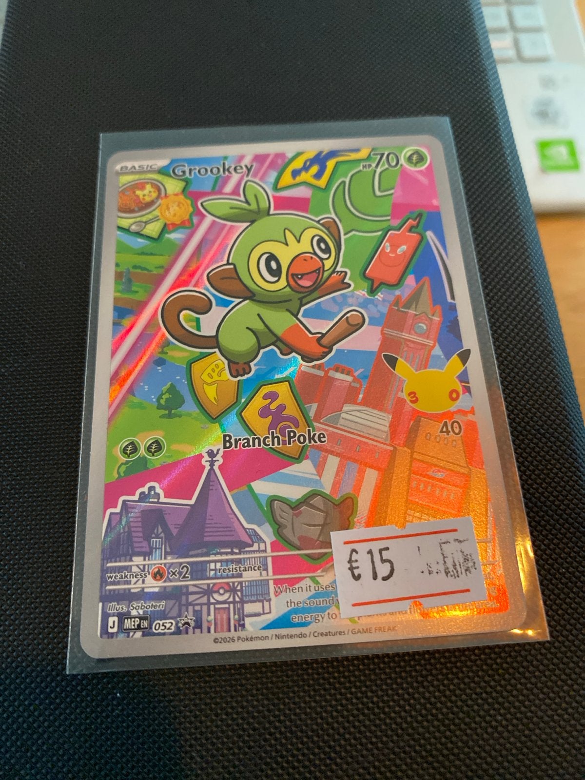 Pokemon Grookey Kaart - MEP EN 052 - 2026, Ophalen of Verzenden, Zo goed als nieuw, Losse kaart, Foil