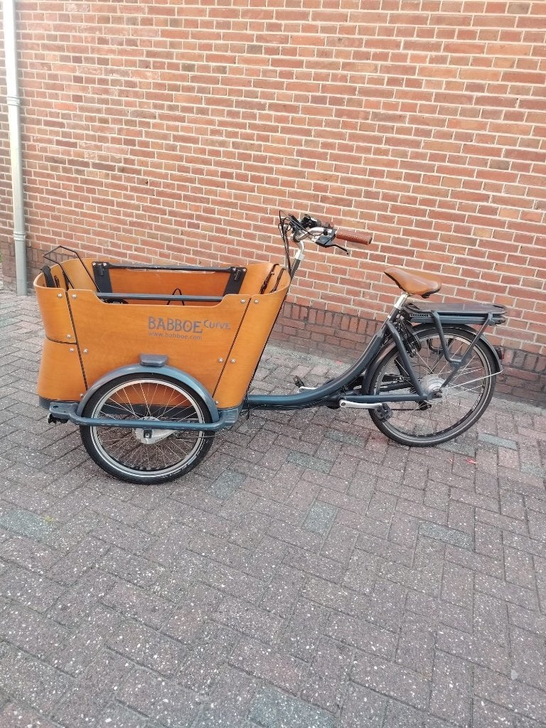 Nette elektrische Babboe Curve Bakfiets, 4 kinderen of meer, Gebruikt, Huif, Schijfrem