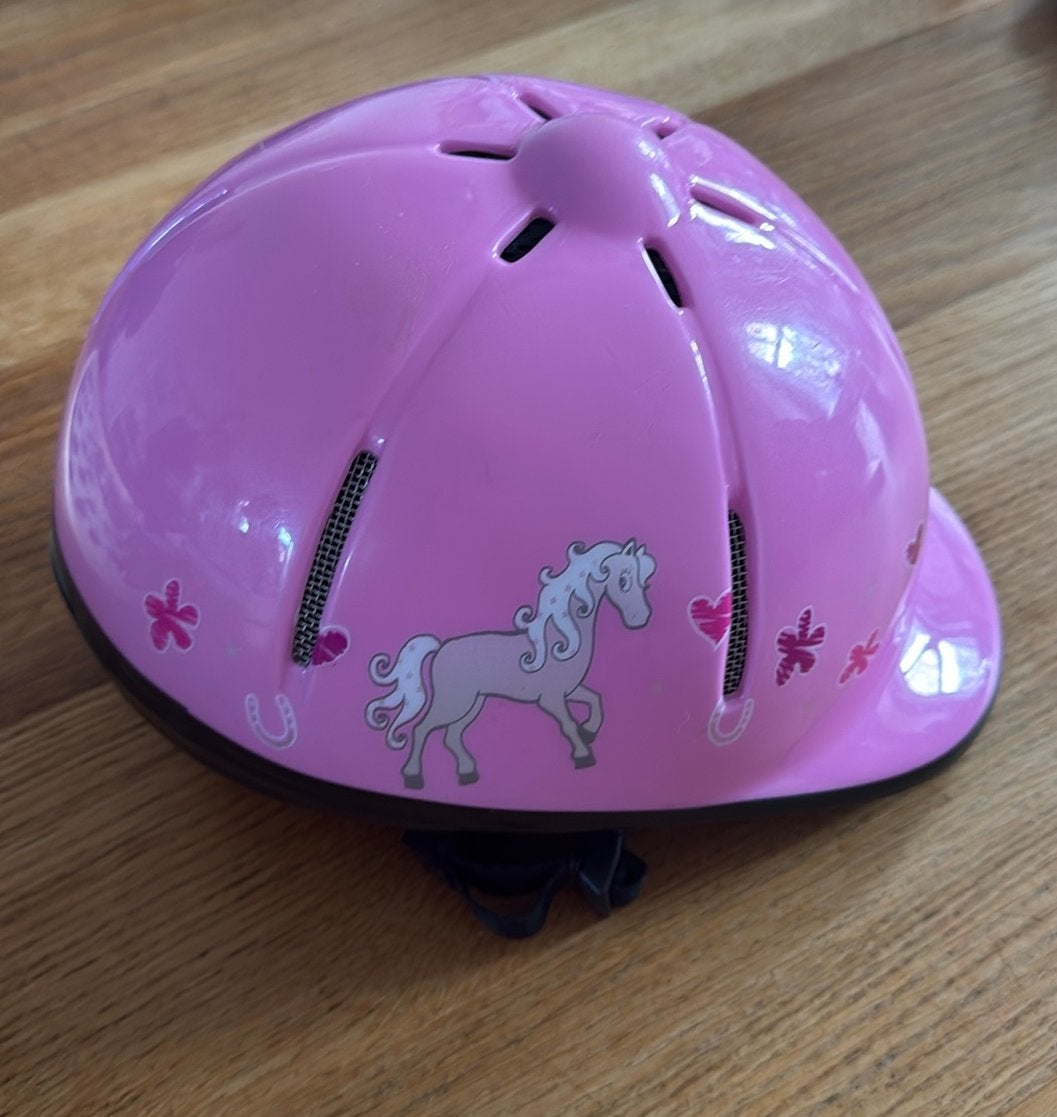 Paardrij cap kind roze met paarden, Dieren en Toebehoren, Ophalen of Verzenden, Zo goed als nieuw