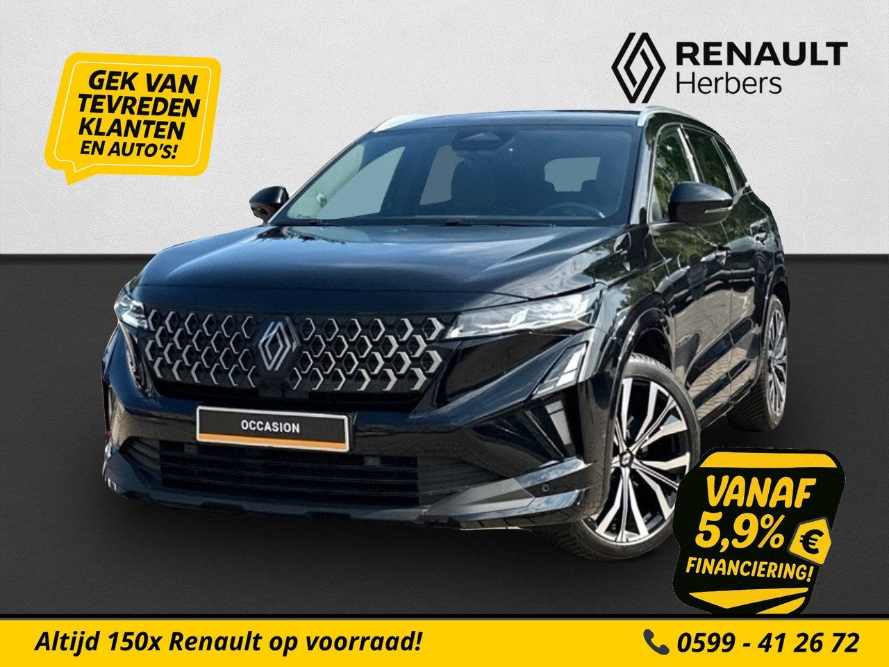 Renault Austral 1.2 E-Tech full hybrid 200 techno NIEUW MODE, Auto's, Gebruikt, 1199 cc, Leder en Stof, Zwart