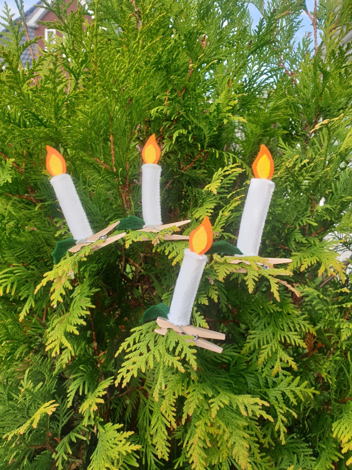 kerst kaarsjes op knijper wolvilt 12 stuks, Diversen, Ophalen of Verzenden, Nieuw
