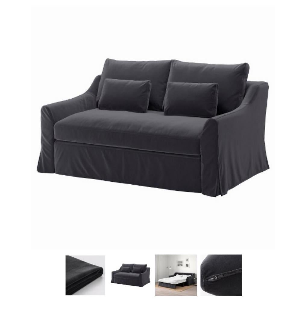 IKEA Farlov hoes 2-zits slaapbank donkergrijs 203.483.06, Ophalen of Verzenden, Nieuw