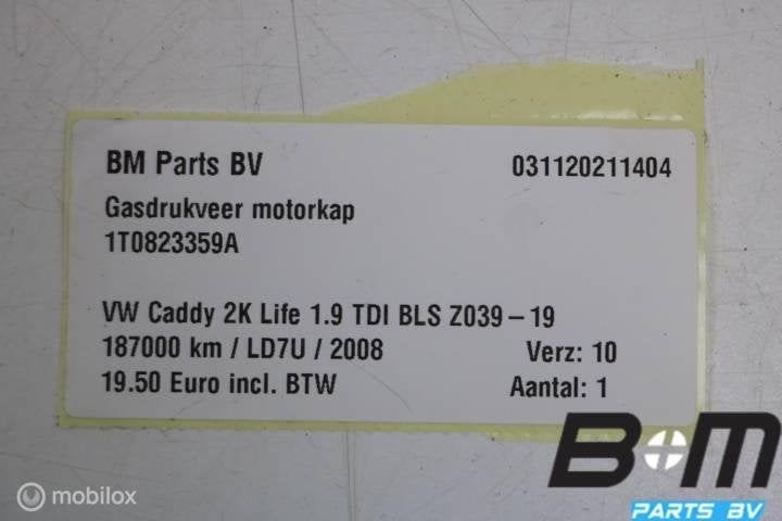 Gasdrukveer motorkap VW Caddy 2K Life 1T0823359A, Gebruikt
