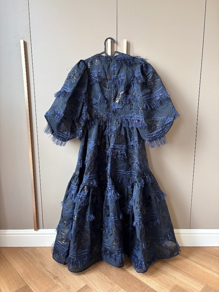 Asos Edition zwart/blauwe midi dress, Kleding | Dames, Zo goed als nieuw, Maat 36 (S), Asos, Onder de knie