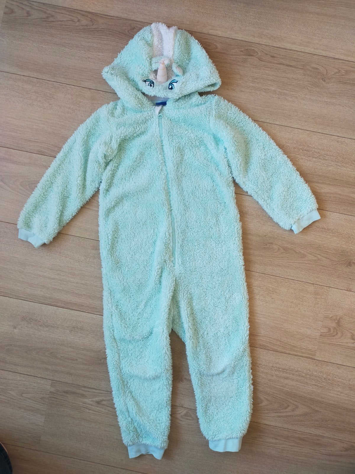 Zgan! Zachte mintgroene eenhoorn onesie van LupiluMt 110/116, Nacht- of Onderkleding, Meisje, Ophalen of Verzenden, Zo goed als nieuw