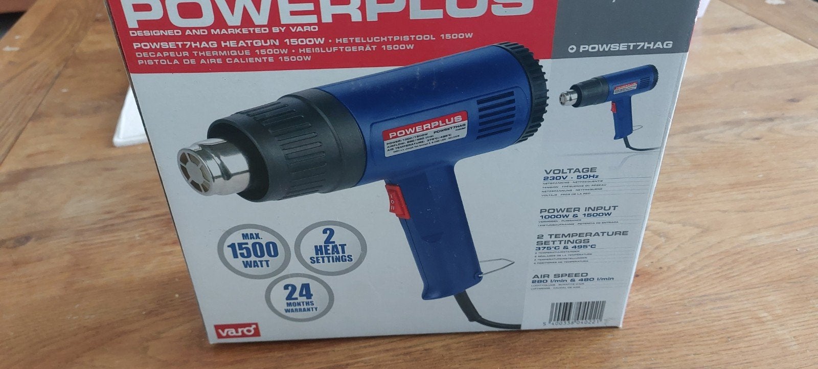 Powerplus POWE7100 heteluchtpistool 1500W, Doe-het-zelf en Verbouw, Gereedschap | Handgereedschap, Ophalen of Verzenden, Nieuw