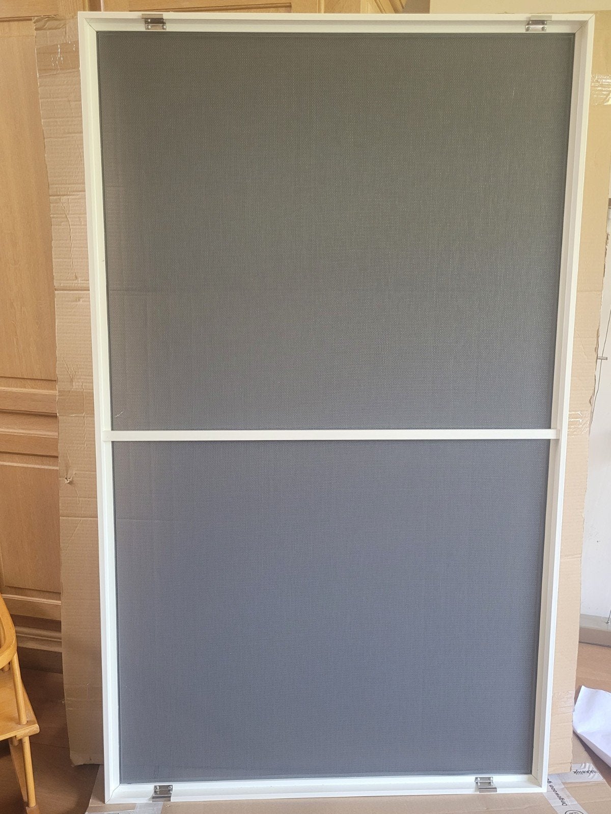 Nieuwe raam inzethor - Wit Frame, Grijs Gaas - 215x80 cm, Ophalen of Verzenden, Nieuw, Metaal