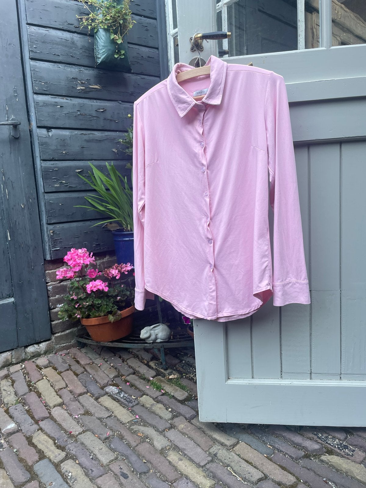 Dames Travel Stof blouse Maat M - Vera Jo, Ophalen of Verzenden, Zo goed als nieuw, Maat 38/40 (M), Roze