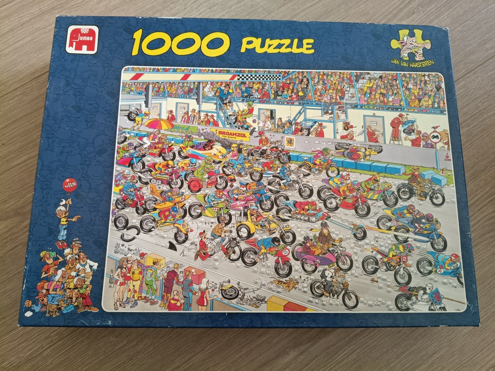 Jan van Haasteren 1000 stukjes motorrace, Ophalen of Verzenden, 500 t/m 1500 stukjes, Zo goed als nieuw, Legpuzzel