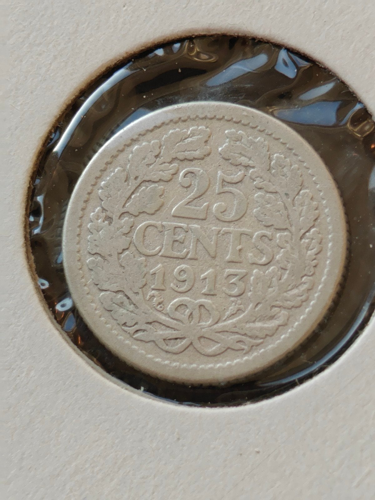 25 cent 1913 Koningin Wilhelmina zilveren munt, Postzegels en Munten, Munten | Nederland, Ophalen of Verzenden