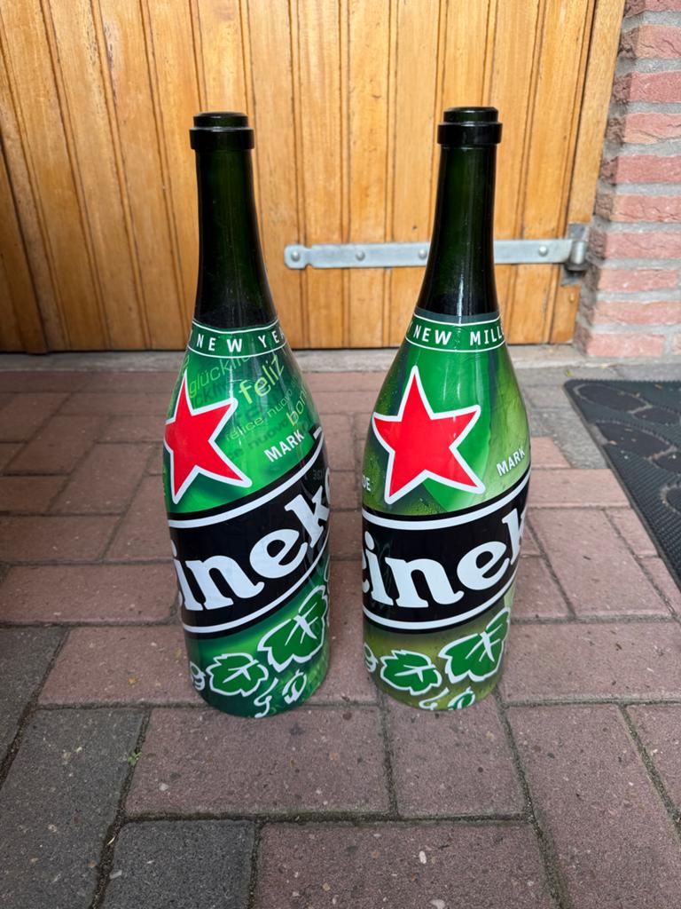 Heineken Millennium Editie 3 Liter Flessen (2 stuks), Verzamelen, Merken en Reclamevoorwerpen, Zo goed als nieuw, Verpakking, Ophalen