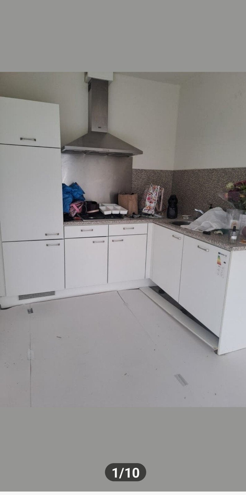 Hoek keuken te koop, Huis en Inrichting, Keuken | Complete keukens, Gebruikt, Wit, Hoekkeuken, Ophalen of Verzenden