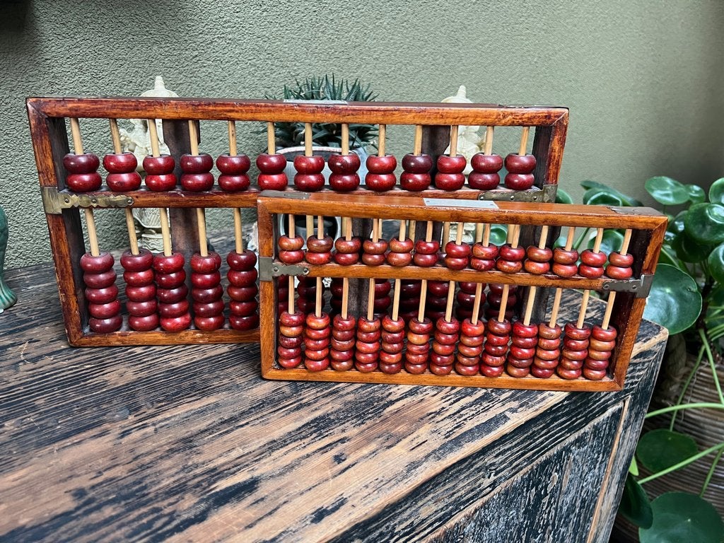 Chinese abacus telraam chinees aziatisch set van 2 Vintage, Ophalen of Verzenden