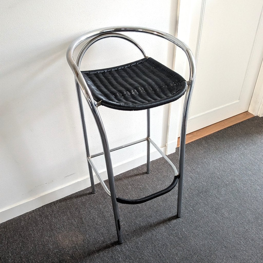 Grote stevige vintage buisframe barkruk / hoge kruk, Huis en Inrichting, Ophalen, Gebruikt, 60 tot 90 cm, 1 kruk