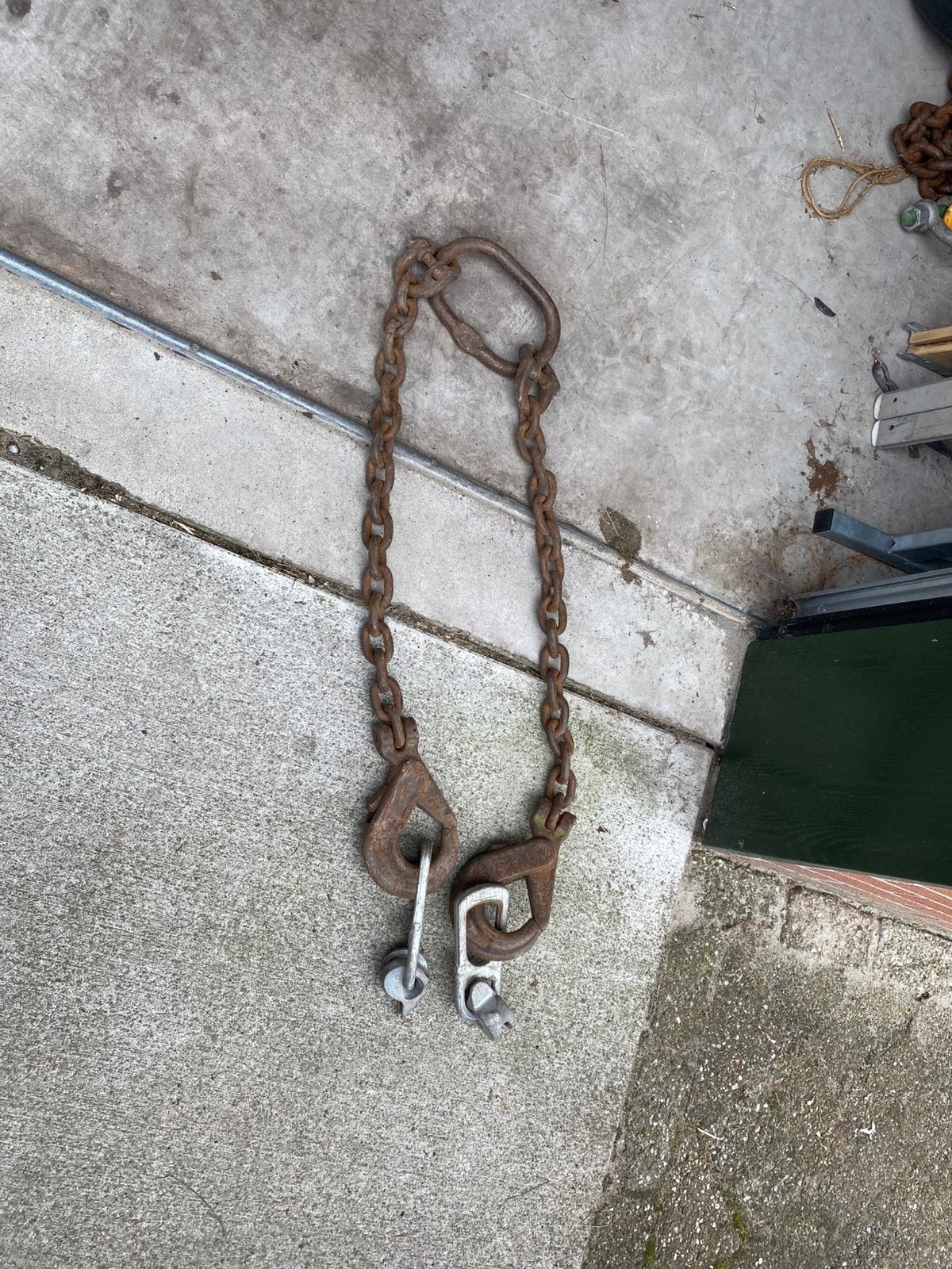 2 x  2 sprong ketting met hijshaak knobbelhaak, Ophalen, Gebruikt