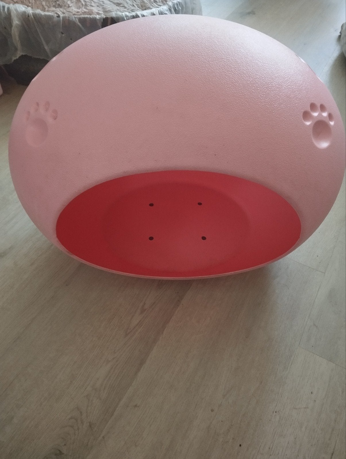 Super schattig roze kattenmand / huisje met pootjes, Dieren en Toebehoren, Kattenmanden, Ophalen, Zo goed als nieuw, Overige