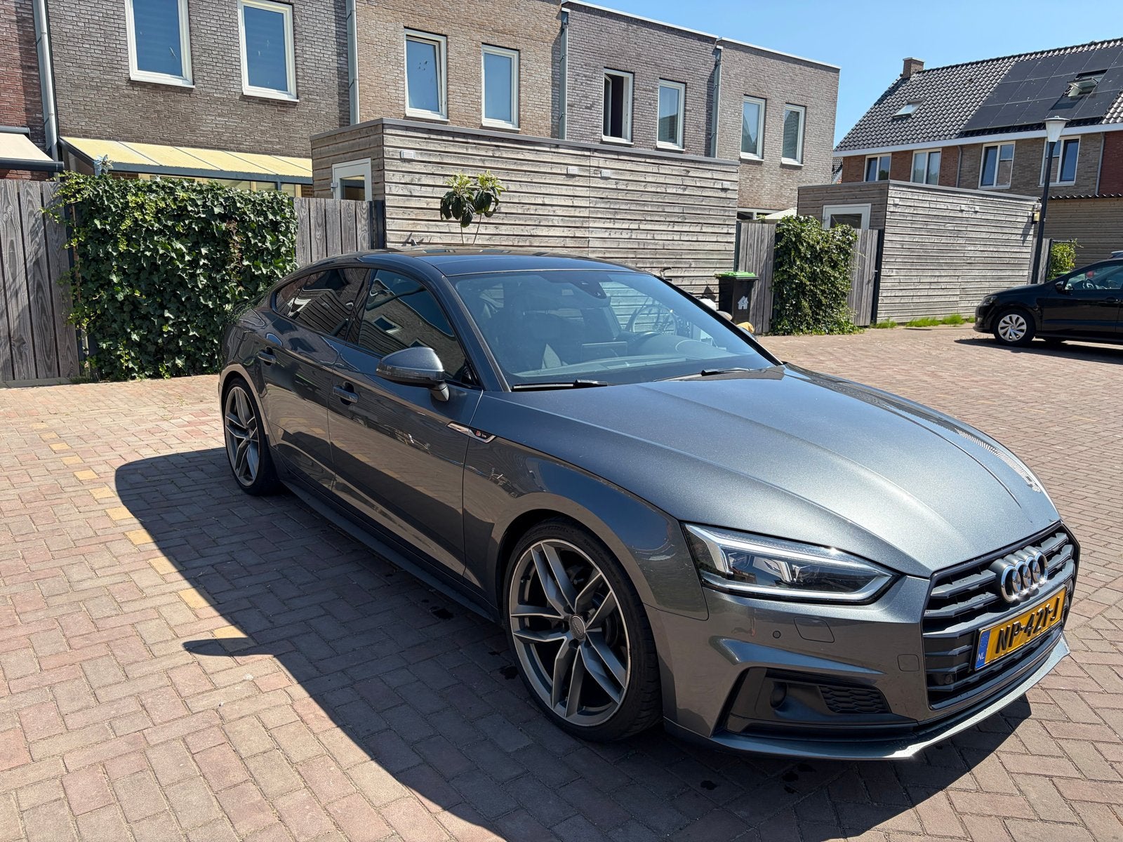 Audi A5 2.0 TDI 140KW Sportback 2017 Grijs Pano S line, Euro 5, Zwart, 4 cilinders, Leder en Stof