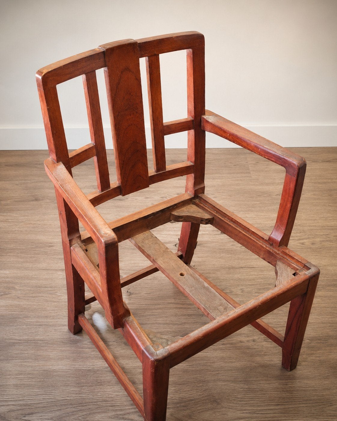 4 Antieke Houten Stoelen - Marine Design - Zitting Ontbreekt, Antiek en Kunst, Ophalen