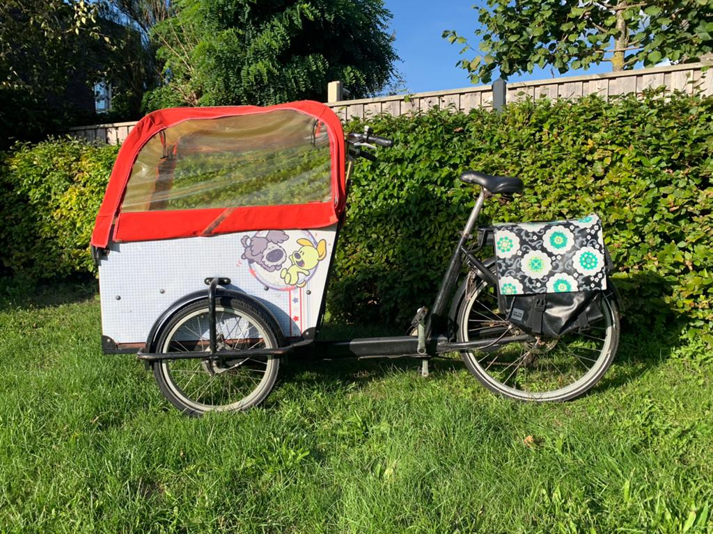 Babboe bakfiets Big-E, Ophalen, Gebruikt, 4 kinderen of meer, Huif