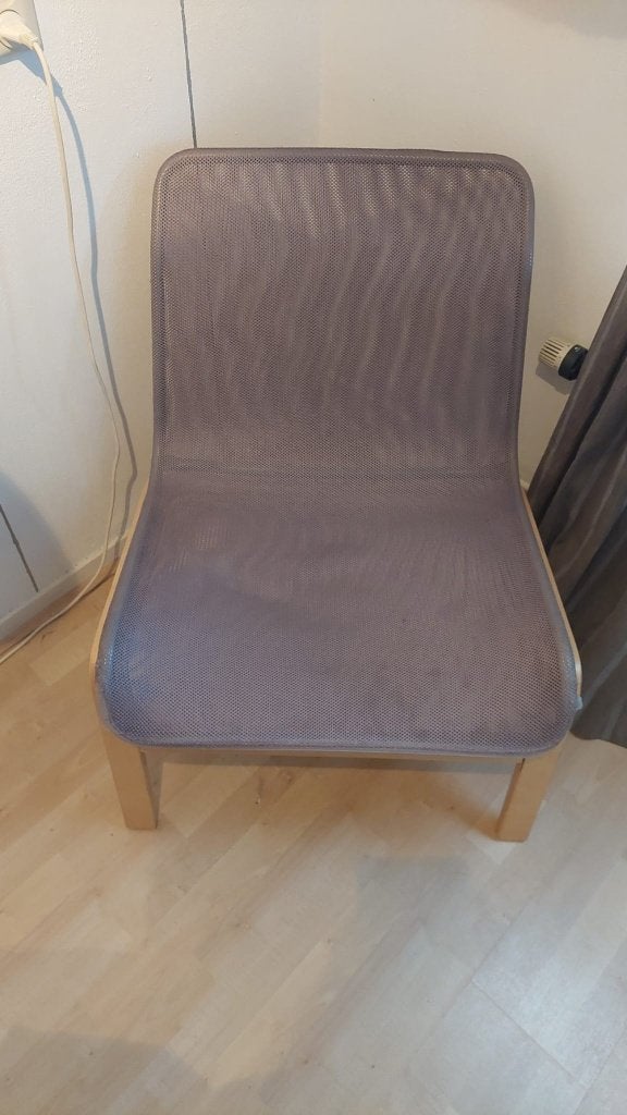 IKEA Nolmyra fauteuil grijs, Ophalen, Minder dan 75 cm, Zo goed als nieuw, 50 tot 75 cm