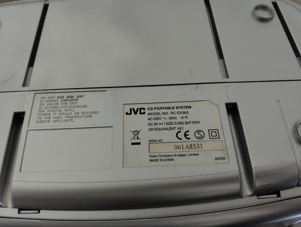 Foto 4 van JVC RC-EX36 Draagbare CD/Cassette Speler met Radio