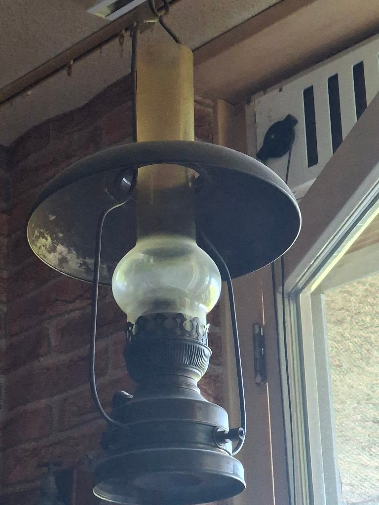 Antieke Koperen Olielamp / Stormlamp, Ophalen