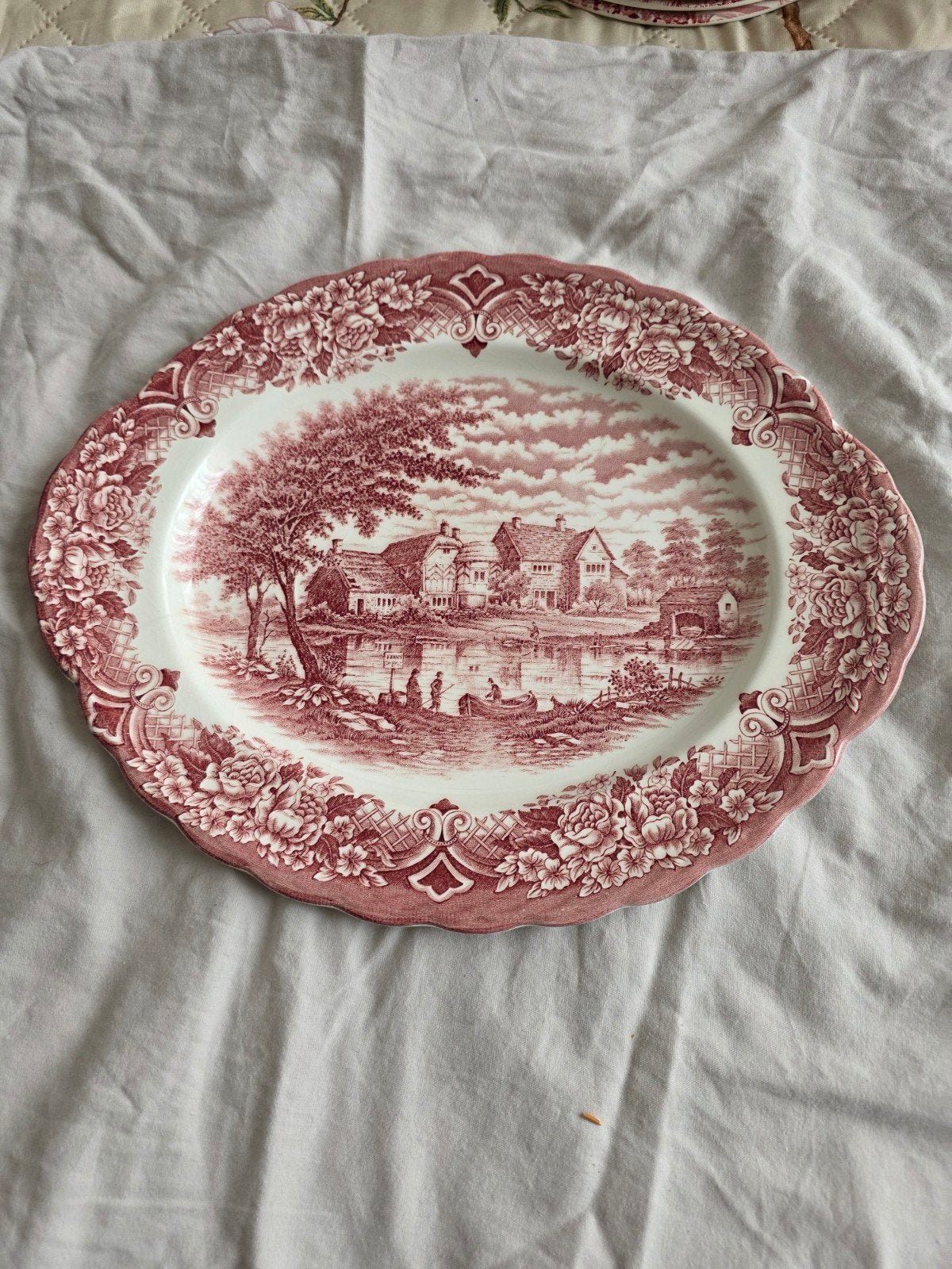 Homeland Grindley schaal rood-wit, vintage, Ophalen of Verzenden