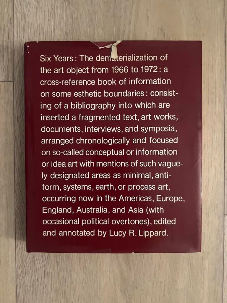 Six Years: The Dematerialization of the Art Object, Ophalen of Verzenden, Gelezen