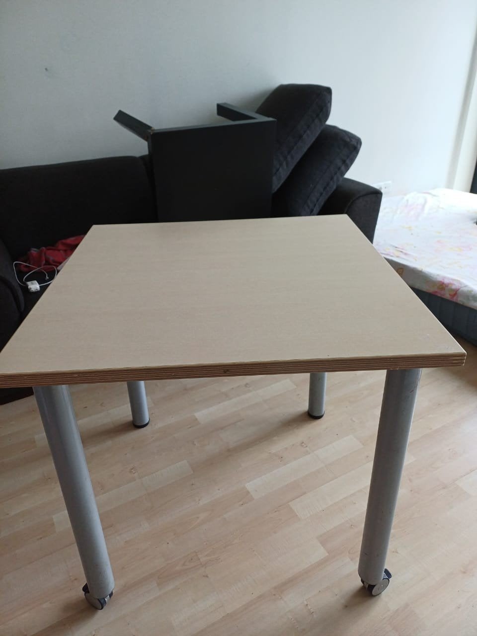 Vierkante Eettafel/Bureau met IKEA OLOV Poten, Overige houtsoorten, Gebruikt, 50 tot 100 cm, Vierkant