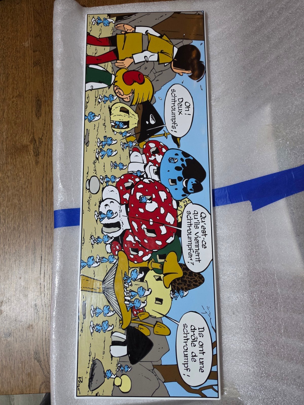 Zeldzaam Smurfen Emaille Bord - Limited Edition, Verzamelen, Ophalen of Verzenden, Zo goed als nieuw, Verschillende Smurfen, Overige typen
