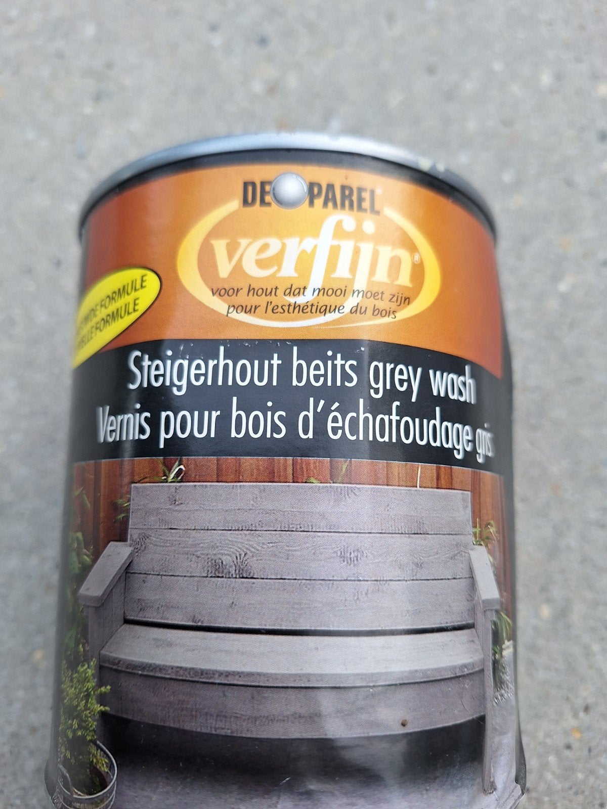 De Parel Verfijn Steigerhout Beits Grey Wash, Nieuw, Beits, Ophalen of Verzenden, Grijs