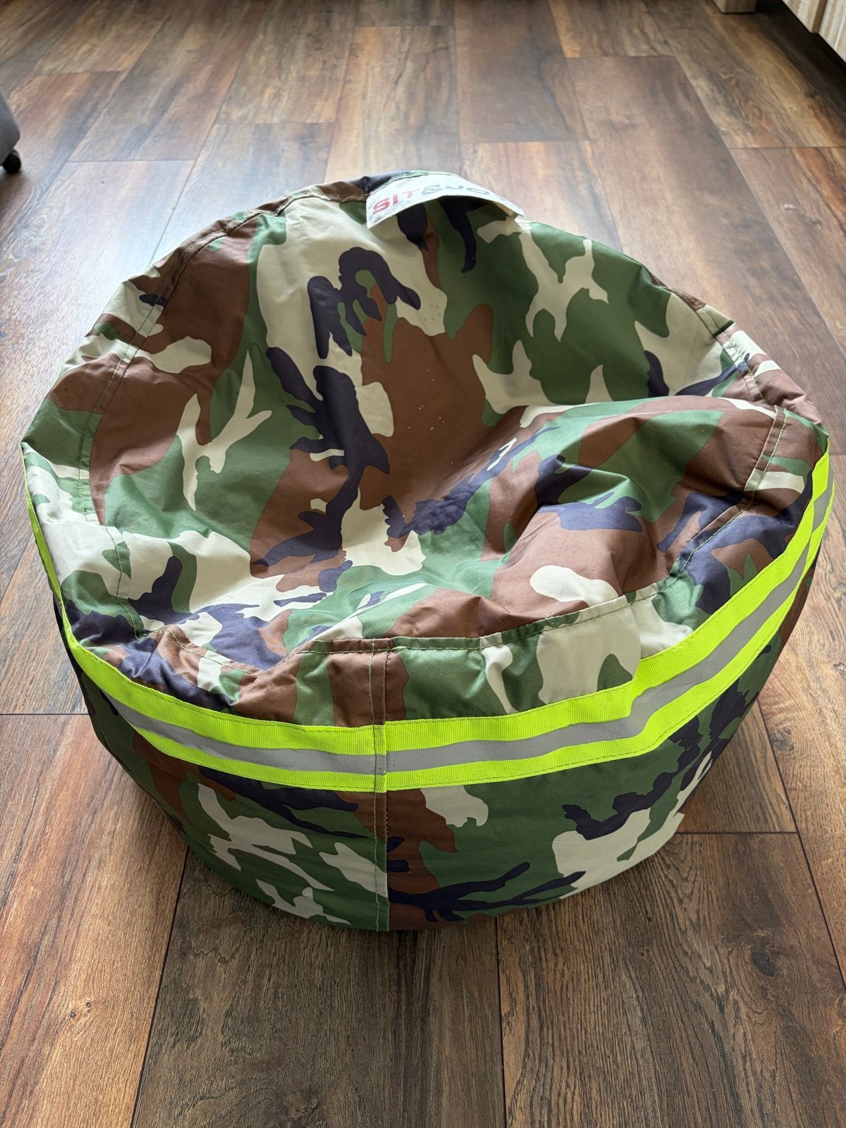 Camouflage zitzak met reflecterende strepen, Ophalen, Gebruikt, Meerkleurig, Zitzak