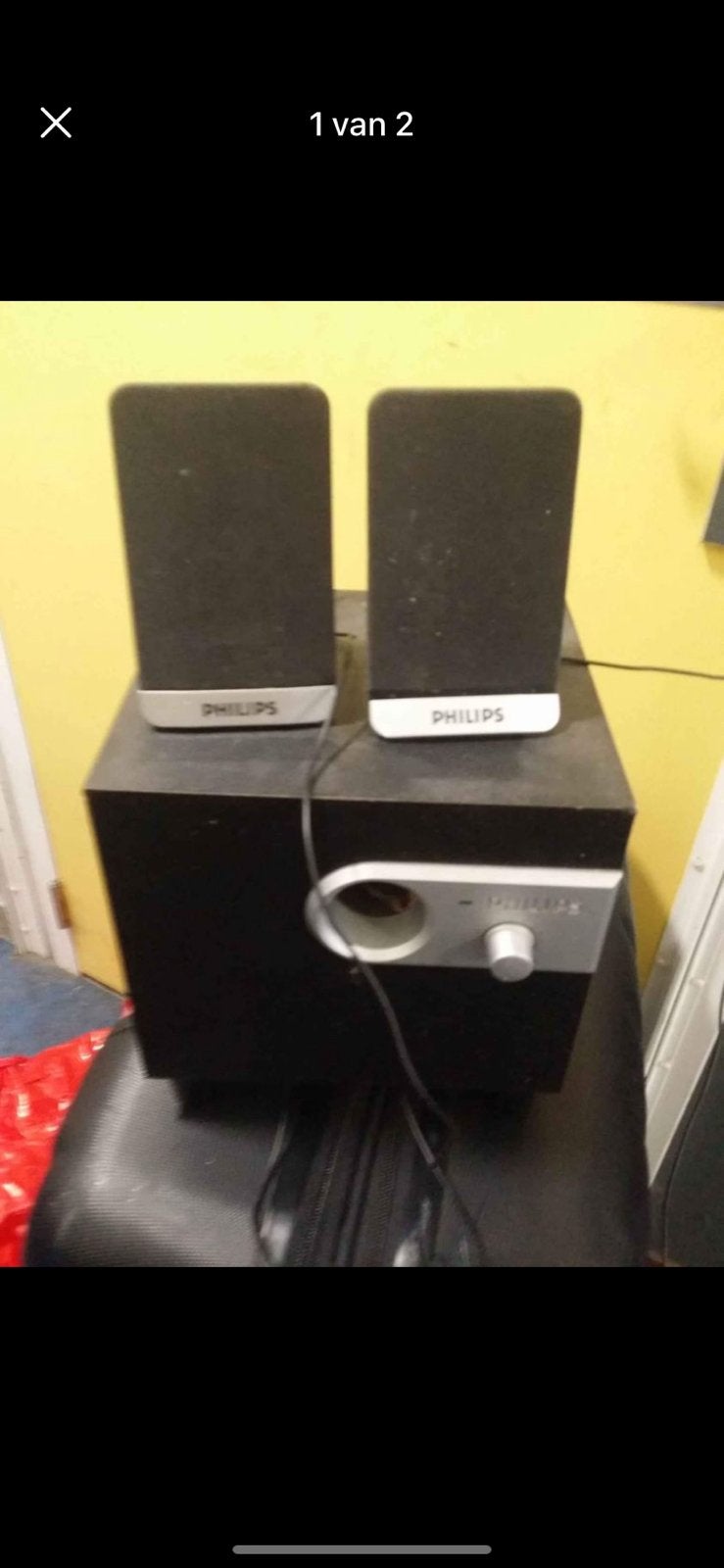 Speaker system philips, Computers en Software, Pc speakers, Ophalen of Verzenden, Zo goed als nieuw