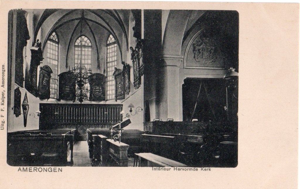 Amerongen, Interieur Hervormde Kerk. 6303, Verzenden, Voor 1920, Ongelopen, Utrecht