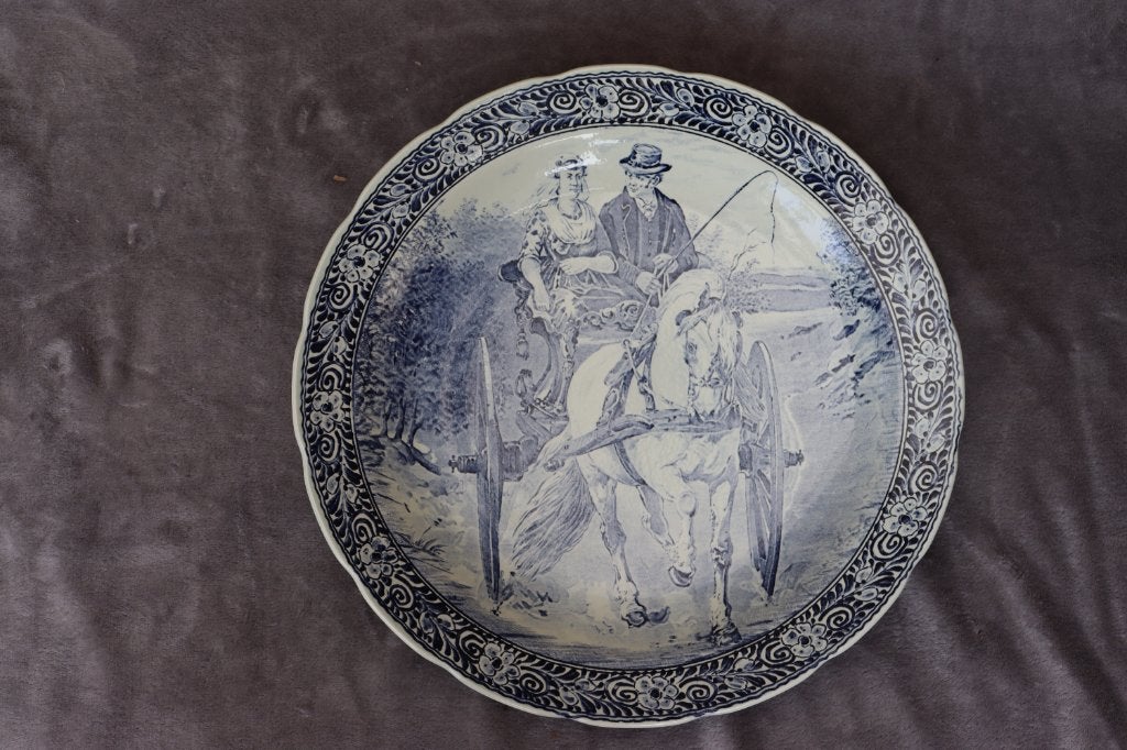 Delfts blauw decoratieve bord. Diameter 40cm, Ophalen