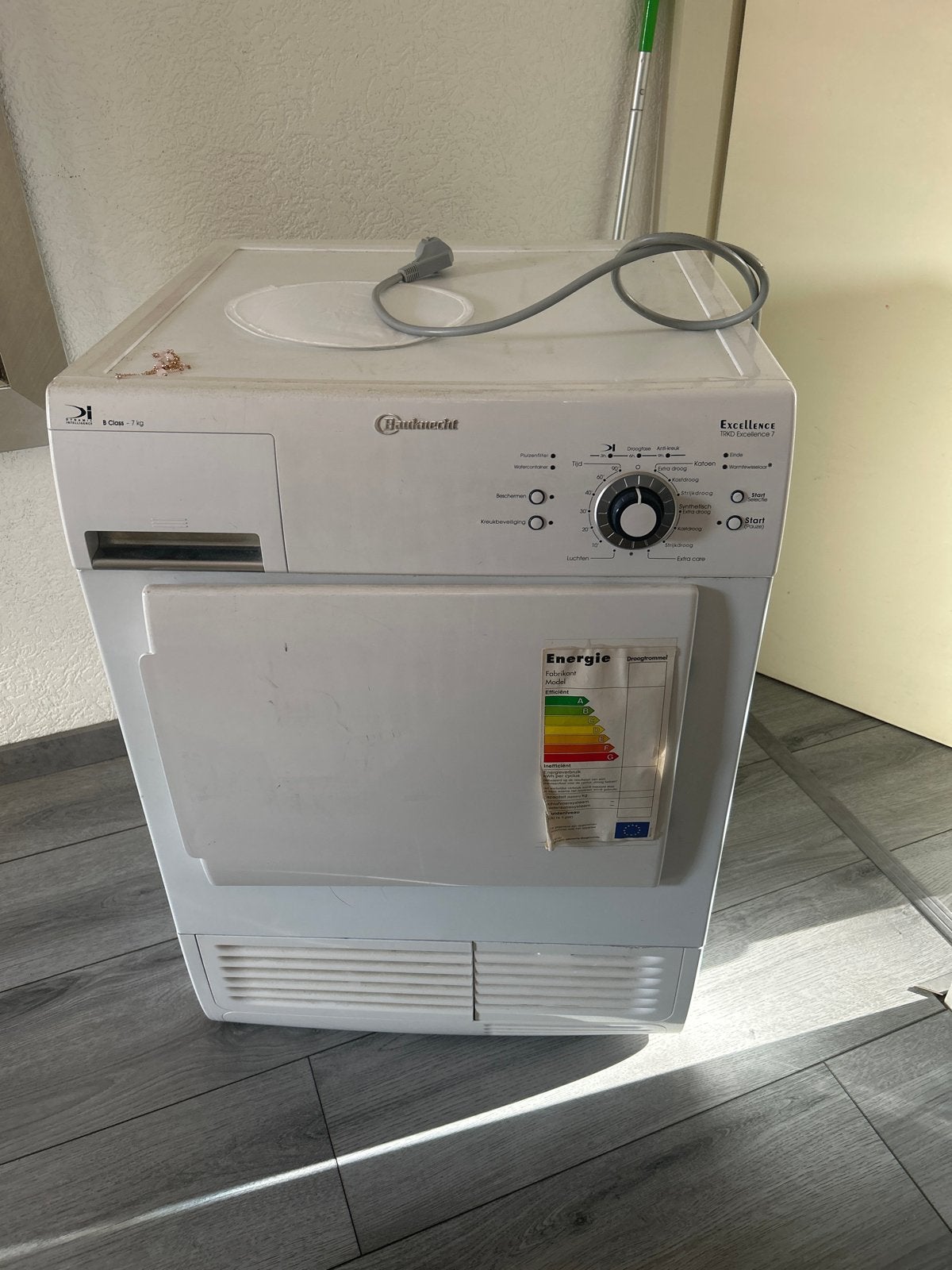 Bauknecht Excellence Condensdroger 7 kg, Ophalen, 6 tot 8 kg, Gebruikt, Voorlader