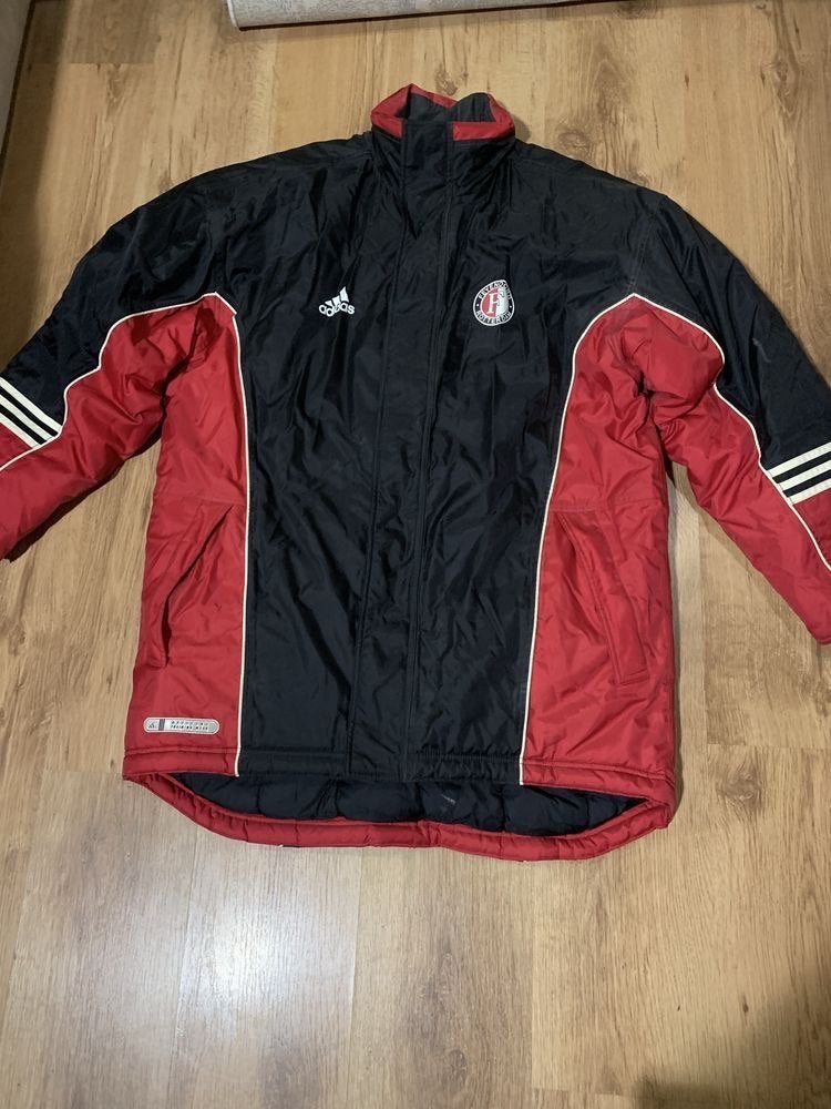 Adidas Feyenoord Winterjas Maat L Zwart Rood, Ophalen of Verzenden, Gedragen, Maat 52/54 (L), Zwart