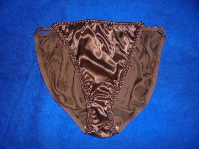 satijn slipje (kan ook voor de heren), Verzenden, Bruin, Slip