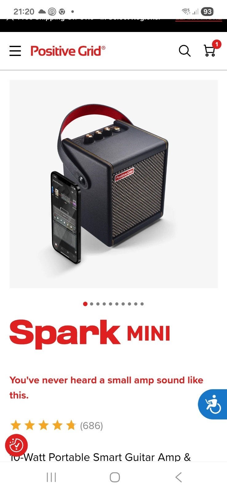Spark mini positive grid zgan, Ophalen of Verzenden, Zo goed als nieuw, Minder dan 50 watt