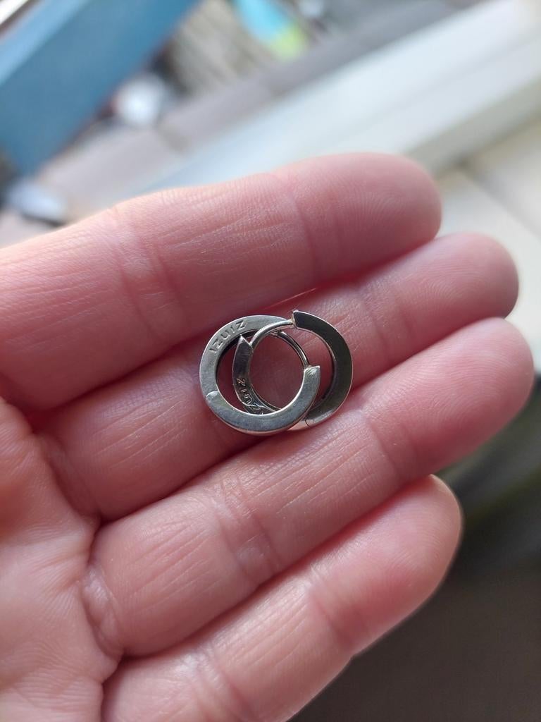 Zinzi 925 Zilveren Oorbellen met Klapsluiting, Hangers, Ophalen of Verzenden, Zo goed als nieuw, Zilver