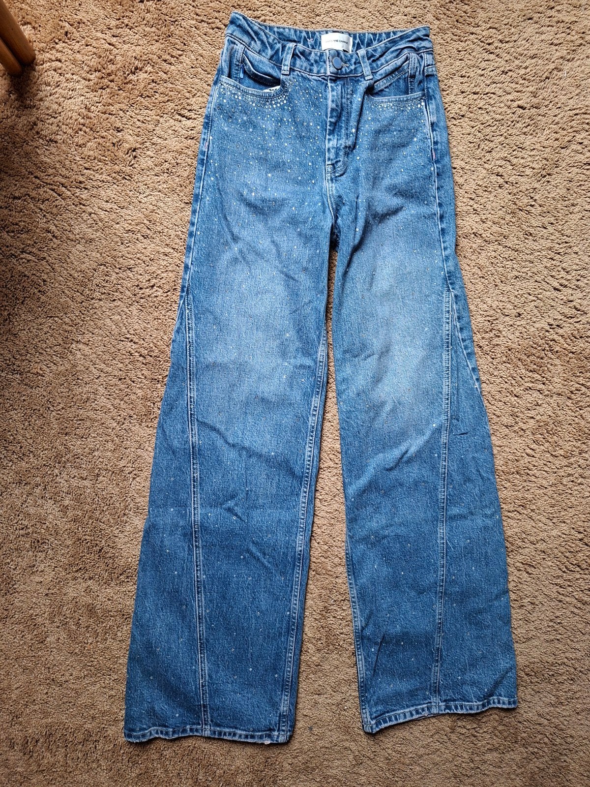 Fabienne Chapot met strassteentjes jeans maat 27 - 34, Kleding | Dames, Ophalen of Verzenden, Gedragen, Blauw, W27 (confectie 34) of kleiner